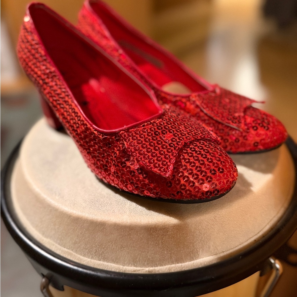Red Ruby Slippers Dorothy Costume Wizard Of Oz Sequin Women's Shoes